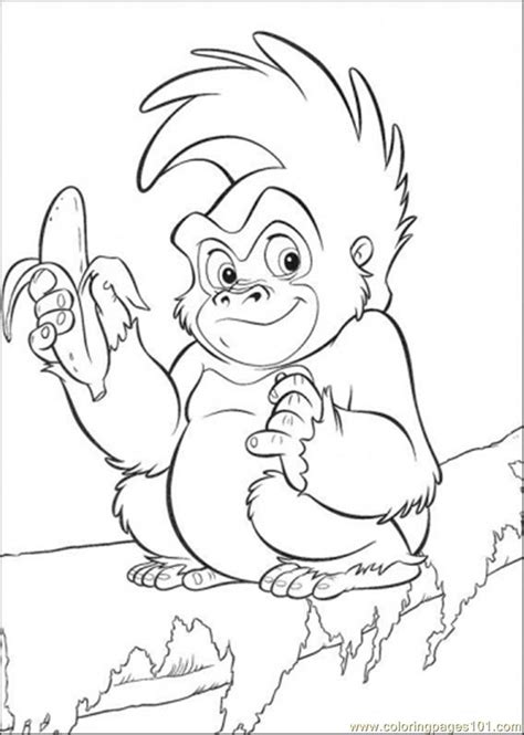 There are images of sweet fruits; Coloring Pages Monkey Eats Banana (Cartoons > The Jungle ...