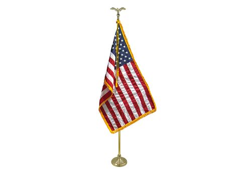 Premium Indoor American Flag Display Set With Adjustable Flagpole