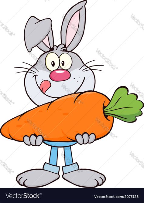 Cartoon Rabbit With Carrot Royalty Free Vector Image