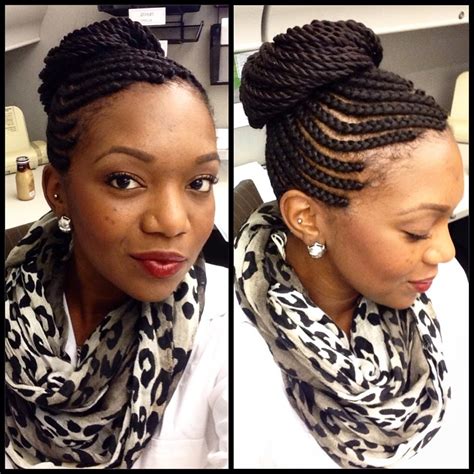 15 Inspirations Cornrows With High Twisted Bun