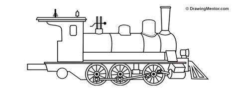 How To Draw A Cartoon Train Steam Engine Locomotive Simpletoons