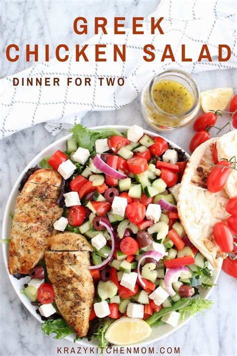 Greek Chicken Salad Is Made With Leafy Lettuce Feta Cheese Olives