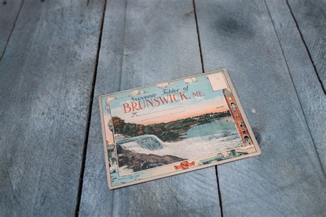 Vintage Brunswick Maine Souvenir Postcard Booklet Travel Souvenir
