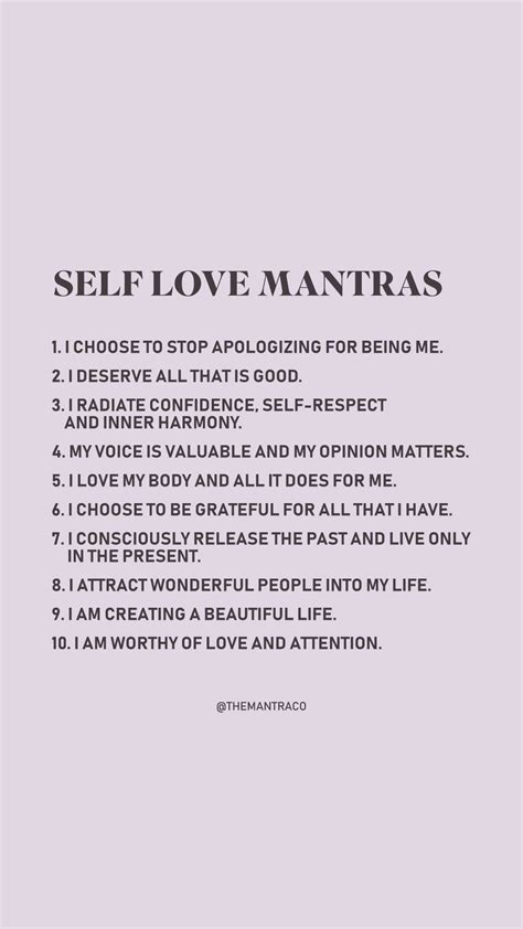 10 Self Love Mantras Positive Self Affirmations Self Love