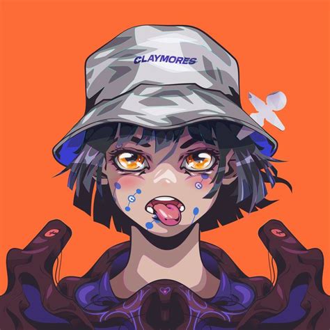 An Anime Character Wearing A Hat With The Word Glaymores On It