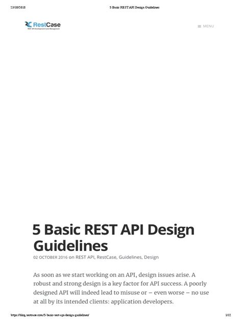 5 Basic Rest Api Design Guidelines Pdf Hypertext Transfer Protocol