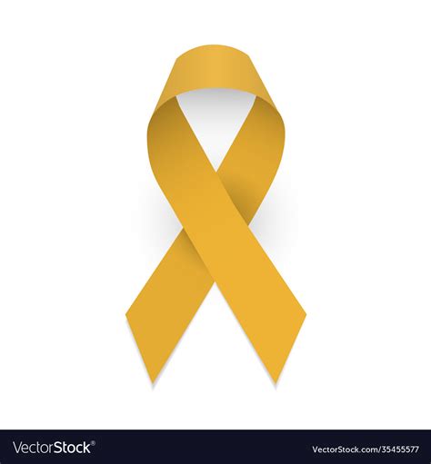 Gold Ribbon Childhood Cancer Awareness Symbol Vector Image
