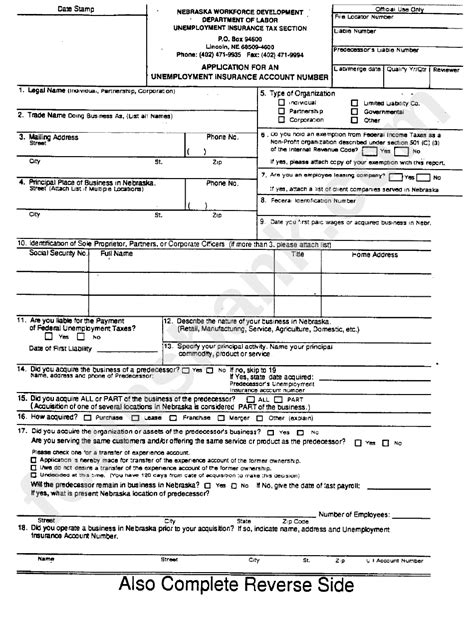 The app is free of charge. Form 1 - Application For An Unemployment Insurance Account Number - Nebraska Department Of Labor ...