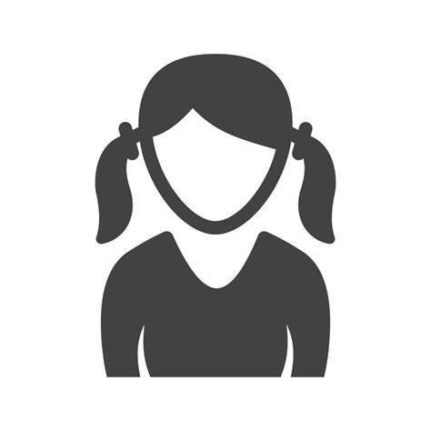 Girl In Two Ponytails Glyph Black Icon 8304977 Vector Art At Vecteezy