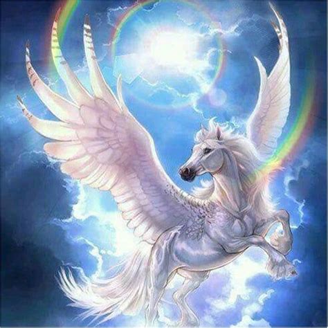 Us Seller 50x50cm Beautiful Pegasus Clouds Rainbows Diamond Painting