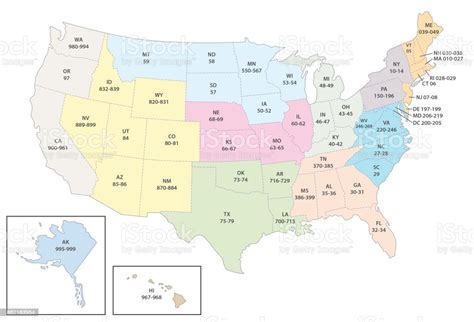 United States Zip Code Map Stock Illustration Download Image Now