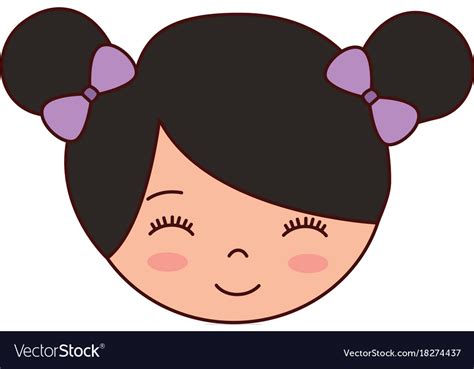 Cute Face Little Girl Ballerina Cartoon Character Vector Image