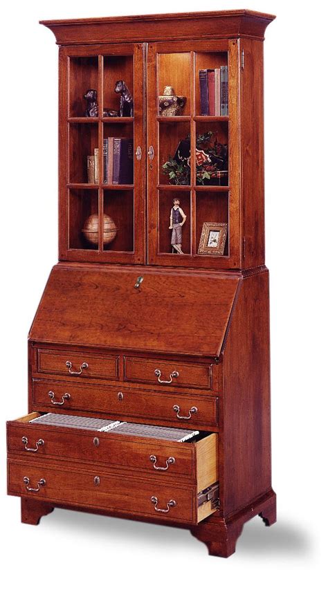 Bottom spaces are just big enough to tuck in a laptop. Jasper Cabinet "Arlington" 875-03 file drawer secretary ...
