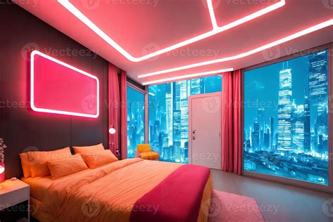 Futuristic Interior Design Luxury Modern House With Neon Light