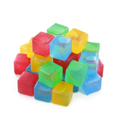 Symple Stuff Reusable Plastic Ice Cubes Assorted Colours 32 Cubes