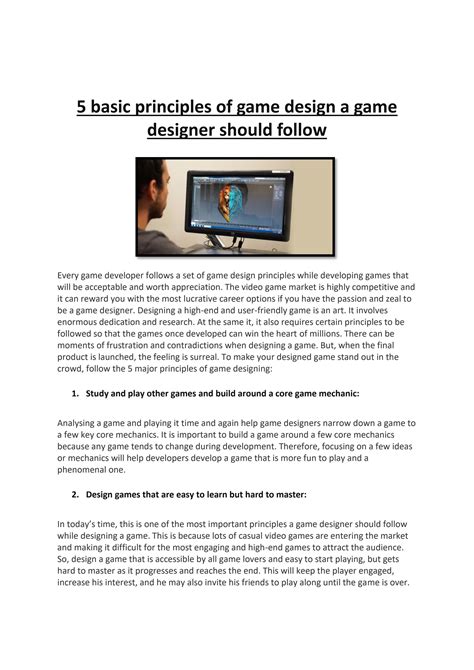 5 Basic Principles Of Game Design A Game Designer Should Follow By Maac