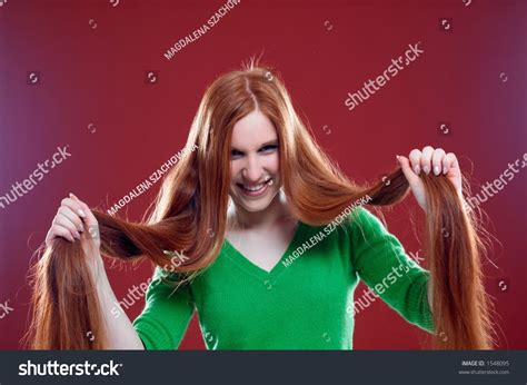 Woman Long Red Hair Stock Photo 1548095 Shutterstock