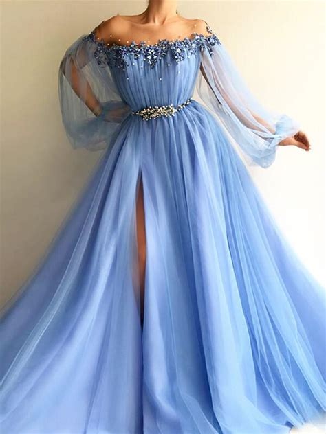 A Lineprincess Scoop Neck Floor Length Prom Dresses With Beading