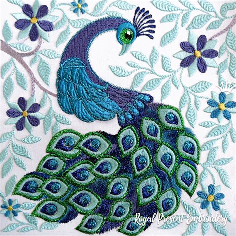Machine Embroidery Design Beautiful Peacock - 4 sizes | Royal Present ...