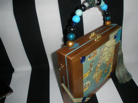 SOLD 1369 Vintage Tampa Bay Beaches Map Cigar Box Purse For Dave
