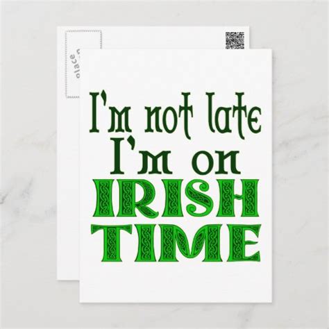 Irish Time Funny Saying Postcard Zazzle