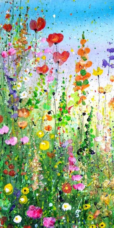 Original Floral Painting Wild Flower Painting Abstract Floral Art