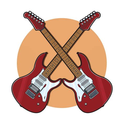 Electric Guitar On White Background String Musical Instruments Cute