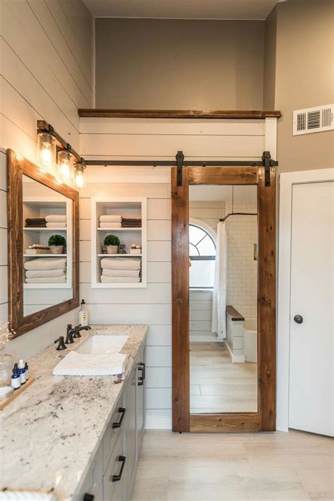The pivoting door opens outward and is installed on the same side as your shower. 25 Sliding Barn Doors Ideas For A Rustic Feel - DigsDigs