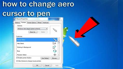 How To Change Cursor Aero To Pen Easily Youtube