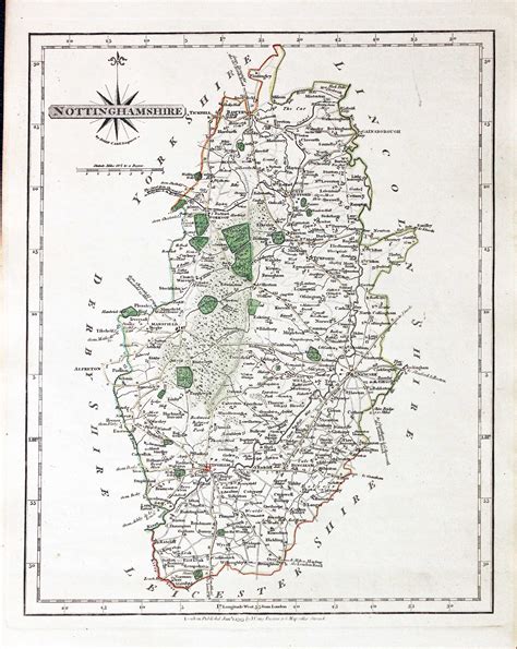 Antique County Maps Of Nottinghamshire Richard Nicholson