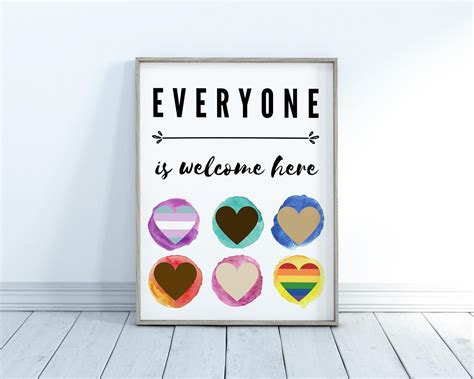 Printable Diversity Poster Wall Art Everyone Welcome Etsy Canada