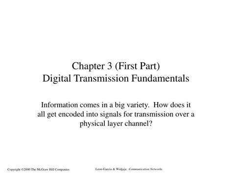 Ppt Chapter First Part Digital Transmission Fundamentals