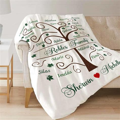 Personalized Grandma Blanket With Grandkids Names Soft Fleece Blanket