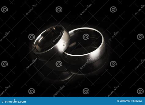 Wedding Rings On Black Background Stock Image Image Of Diamond