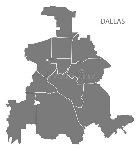 Mapa Moderno Cidade De Dallas Texas Dos Eua Ilustração Do Vetor