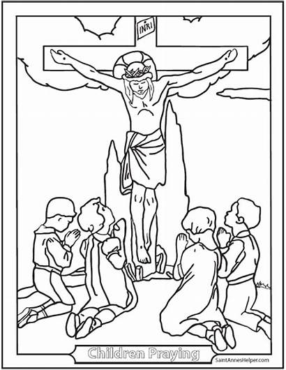 Coloring Catholic Pages Lent Children Catechism Cross