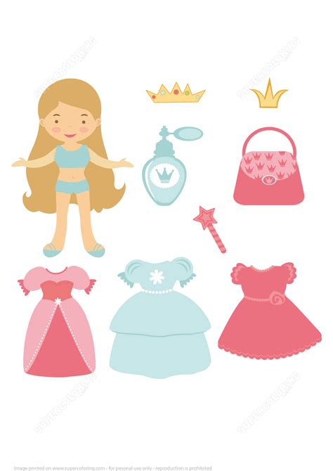 Lalka Ksi Niczka Z R Nymi Sukienkami Zabawki Z Papieru Do Wydrukowania