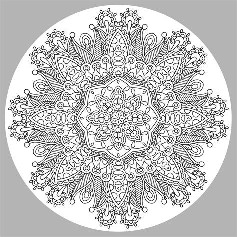 Cool Mandala With Grey Background Very Difficult Mandalas For Adults