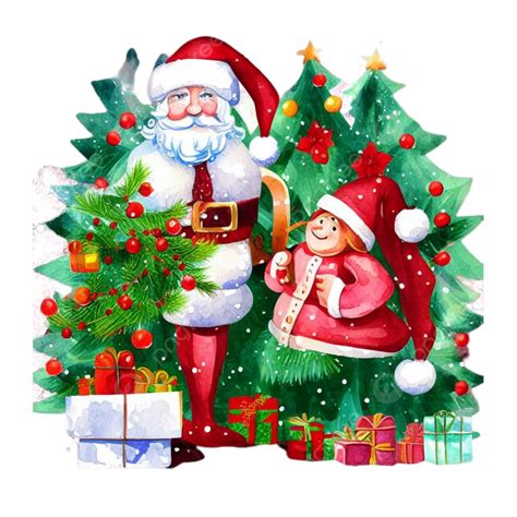 Watercolor Santa Claus Png Vector Psd And Clipart With Transparent