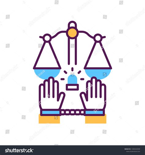 Criminal Court Line Color Icon Convicted Stock Vector Royalty Free