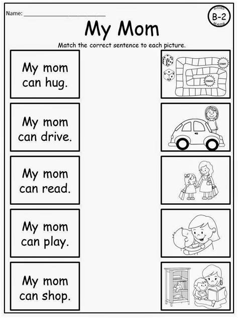 Free: Mother's Day Sentence Matching....Themed Leveled Readers (Level B