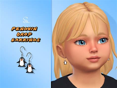 Penguin Drop Earrings For Toddlers The Sims 4 Catalog