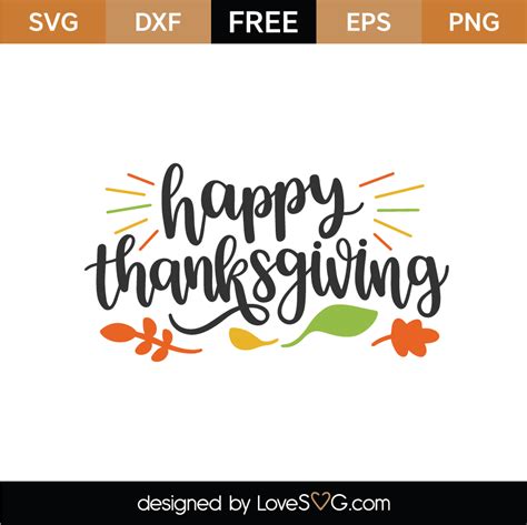 Free Happy Thanksgiving SVG Cut File | Lovesvg.com