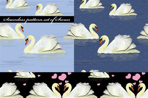 Seamless Pattern With Swans Textures ~ Creative Market