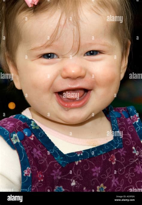 Laughing Baby Girl Stock Photo Alamy