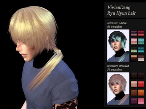 Sims 4 Hairs The Sims Resource Viviandang`s Ryu Hyun Hair Retextured