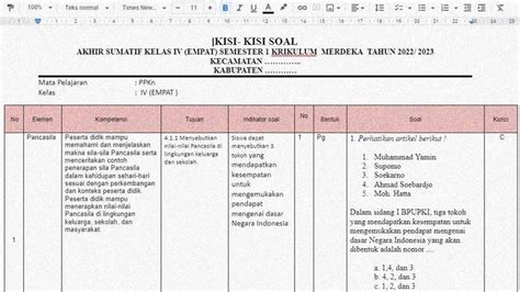 Soal Dan Jawaban Soal Penilaian Sumatif Akhir Semester Kelas Sdmi Images And Photos Finder