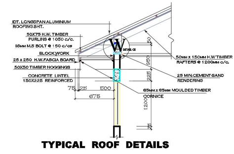 Typical Roof Section Drawing Free Download Dwg File Cadbull