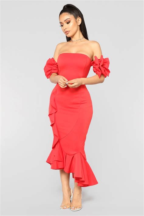 Sweet And Sassy Midi Dress Red