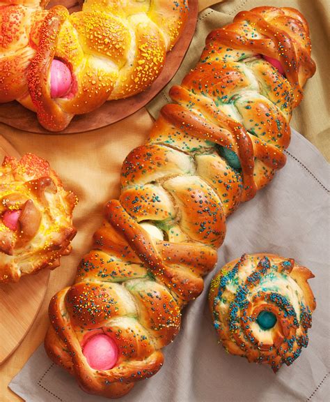 Easter Bread With Colored Eggs Popsugar Food